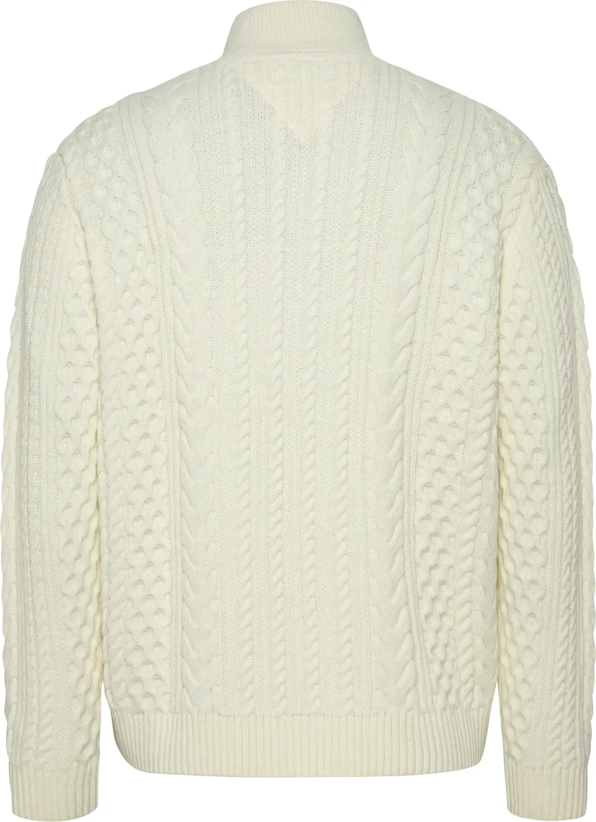 Tommy Hilfiger TJM REG CABLE S FLAG Erkek Beyaz Kazak