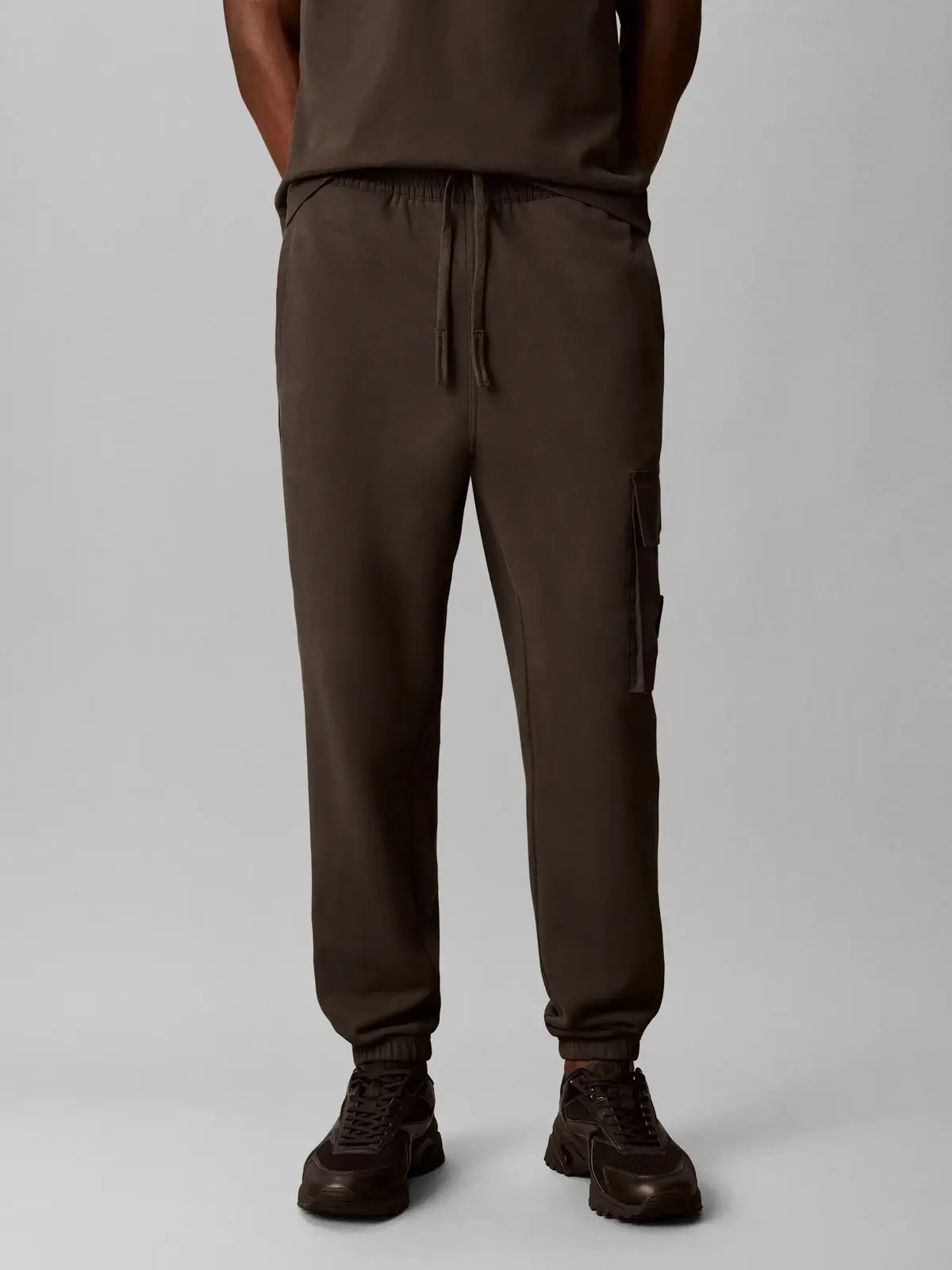 Calvin Klein EU 350TERRY BADGE JO, 8MN Gri Erkek Pantolon