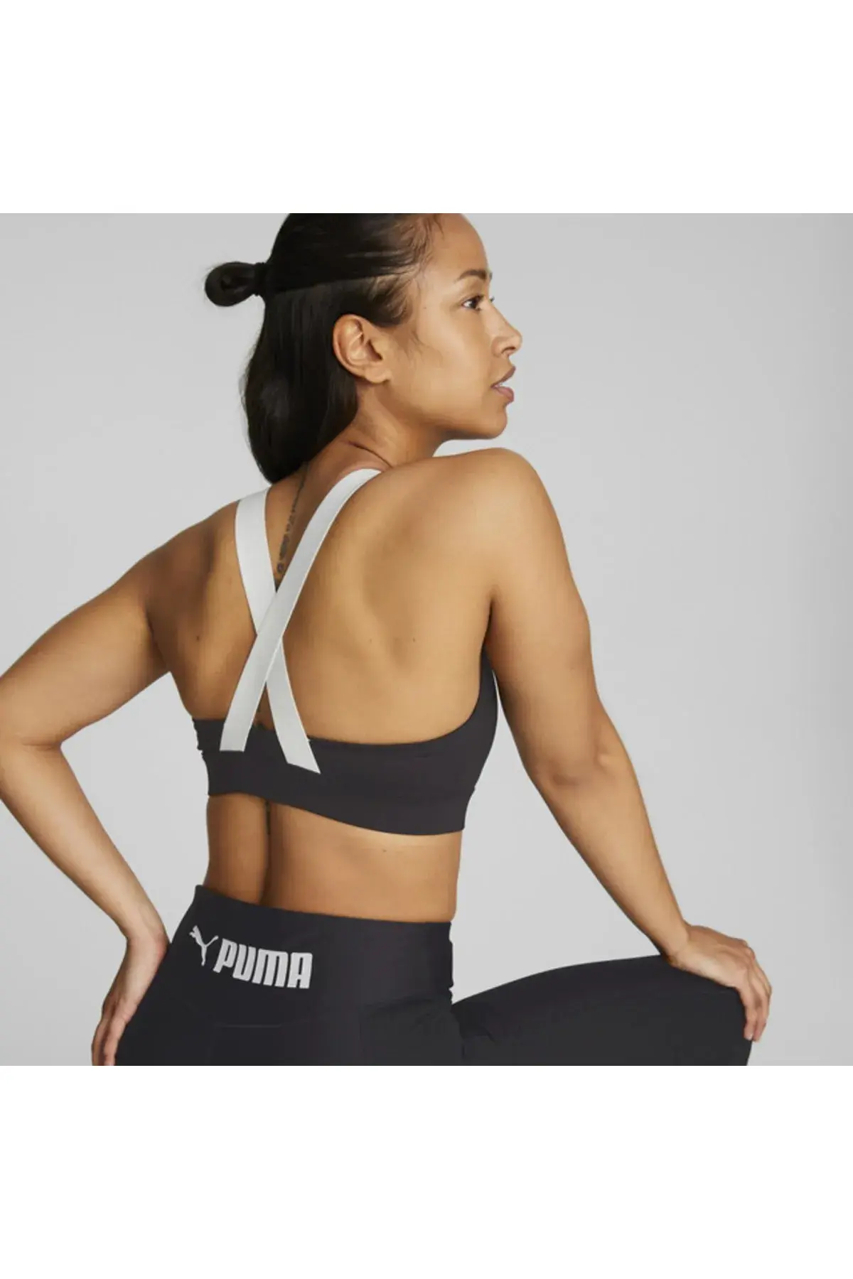 Puma Mid Impact Fit Bra Siyah Kadın Spor Sütyeni/Bra