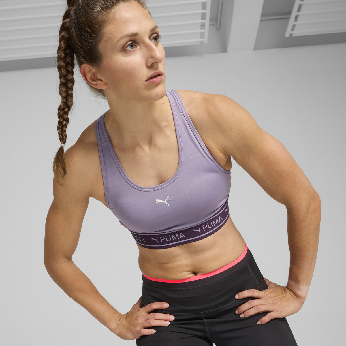 Puma 4KEEPS ELASTIC BRA - P  Mor Kadın Spor Sütyeni