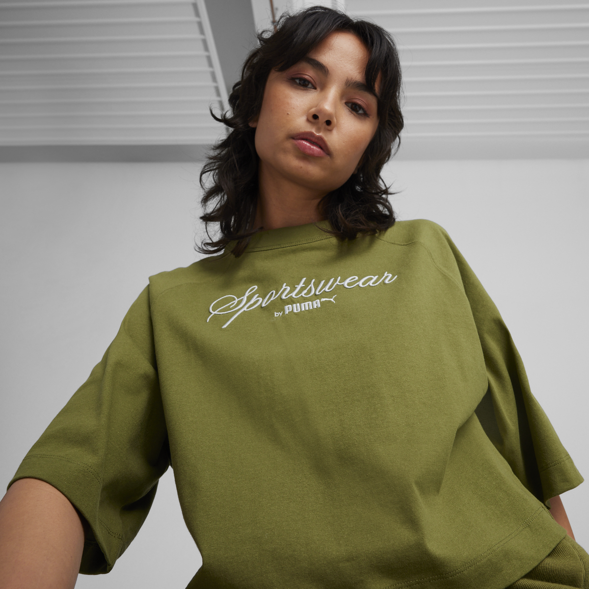 Puma CLASSICS+ Oversized Tee Yeşil Kadın T-Shirt