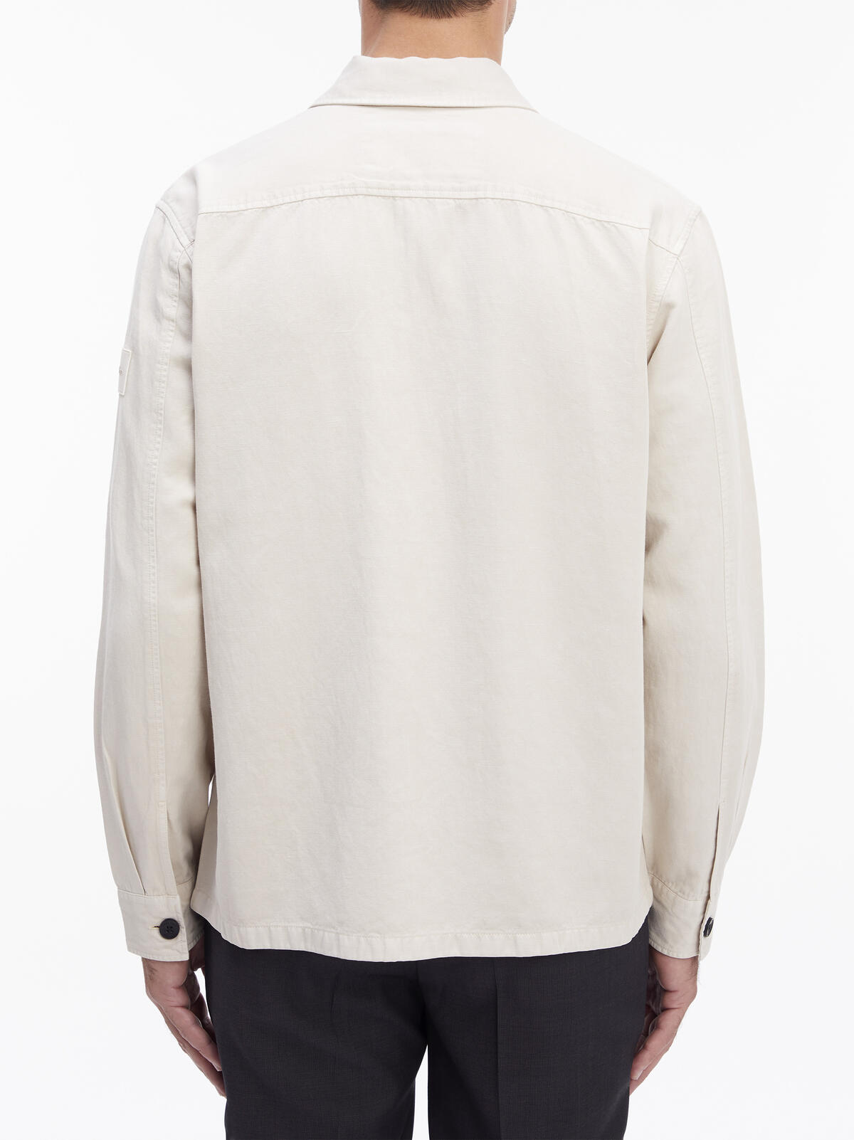 Calvin Klein COTTON LINEN TENCEL Erkek Krem Gömlek