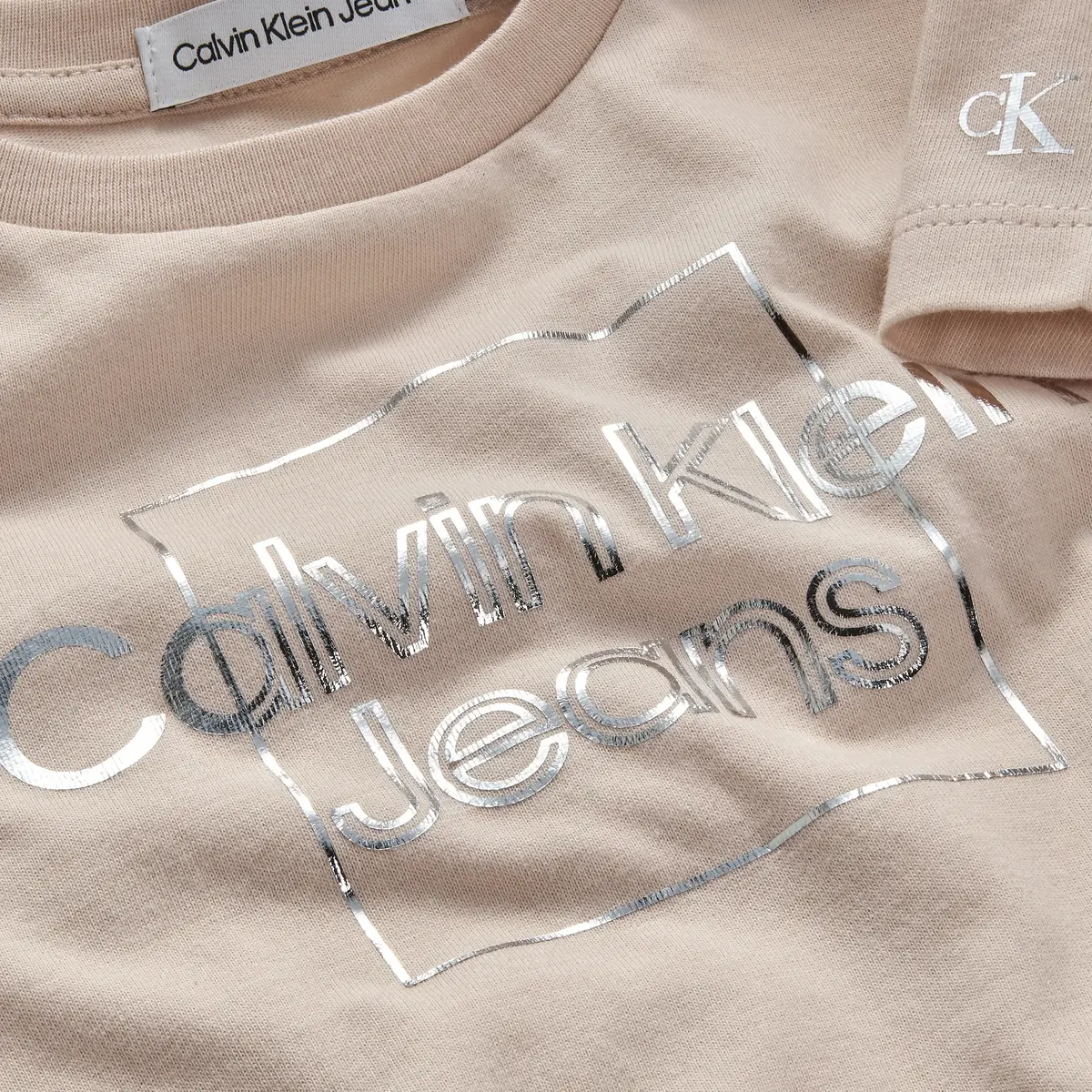 Calvin Klein METALLIC BOX SLIM FI Kadın Kahverengi T-Shirt