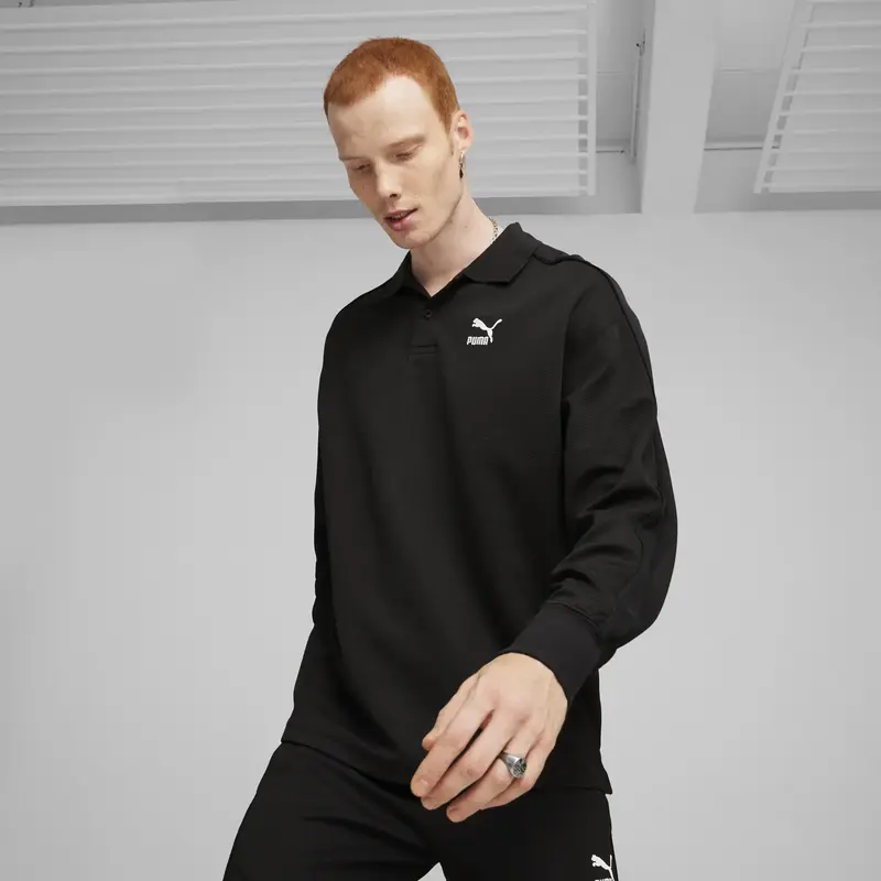 PUMA T7 Polo Crew Siyah Erkek Sweatshirt