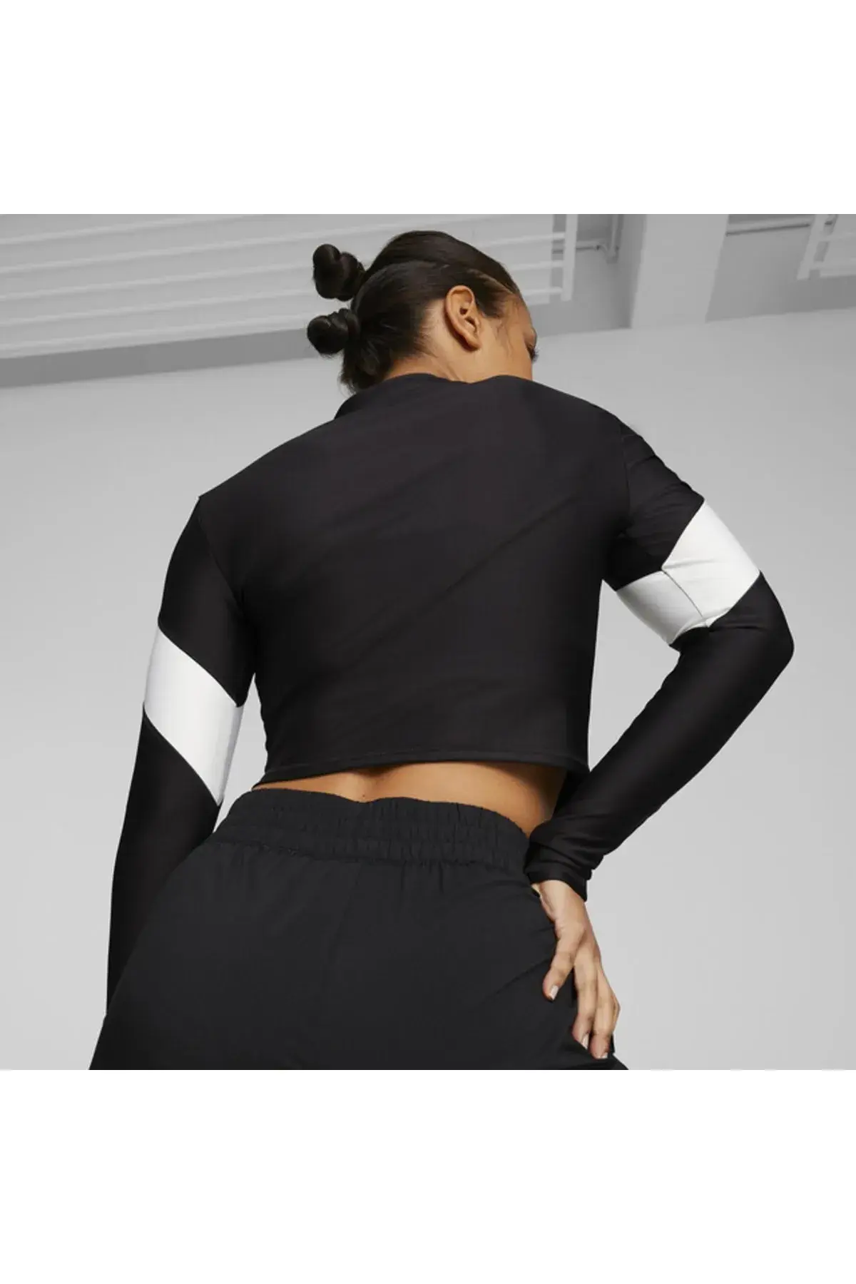 Puma Fit Eversculpt 1/4 Zip Siyah Kadın Crop Top