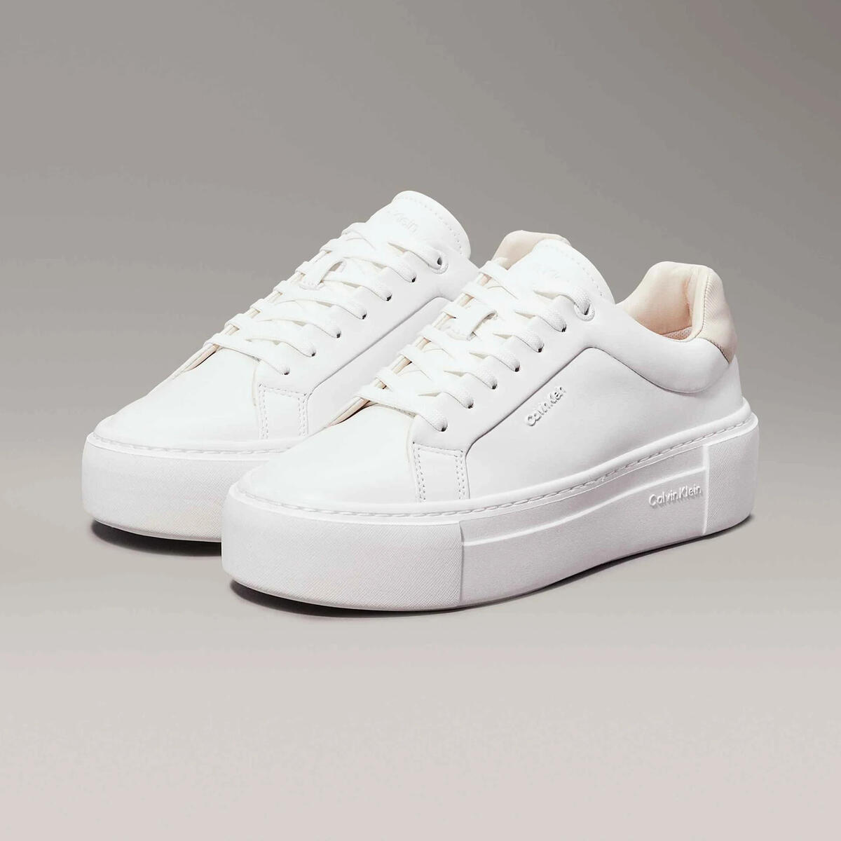 Calvin Klein FF CUPSOLE LACE UP W, 0LI Beyaz Kadın Spor Ayakkabı