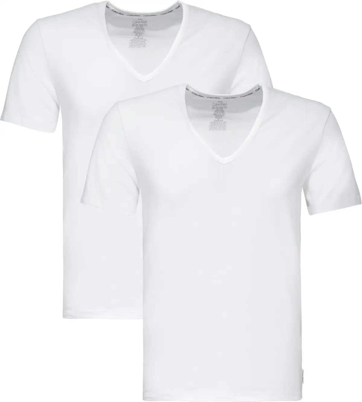 Calvin Klein 2P S/S V NECK Erkek Beyaz T-Shirt