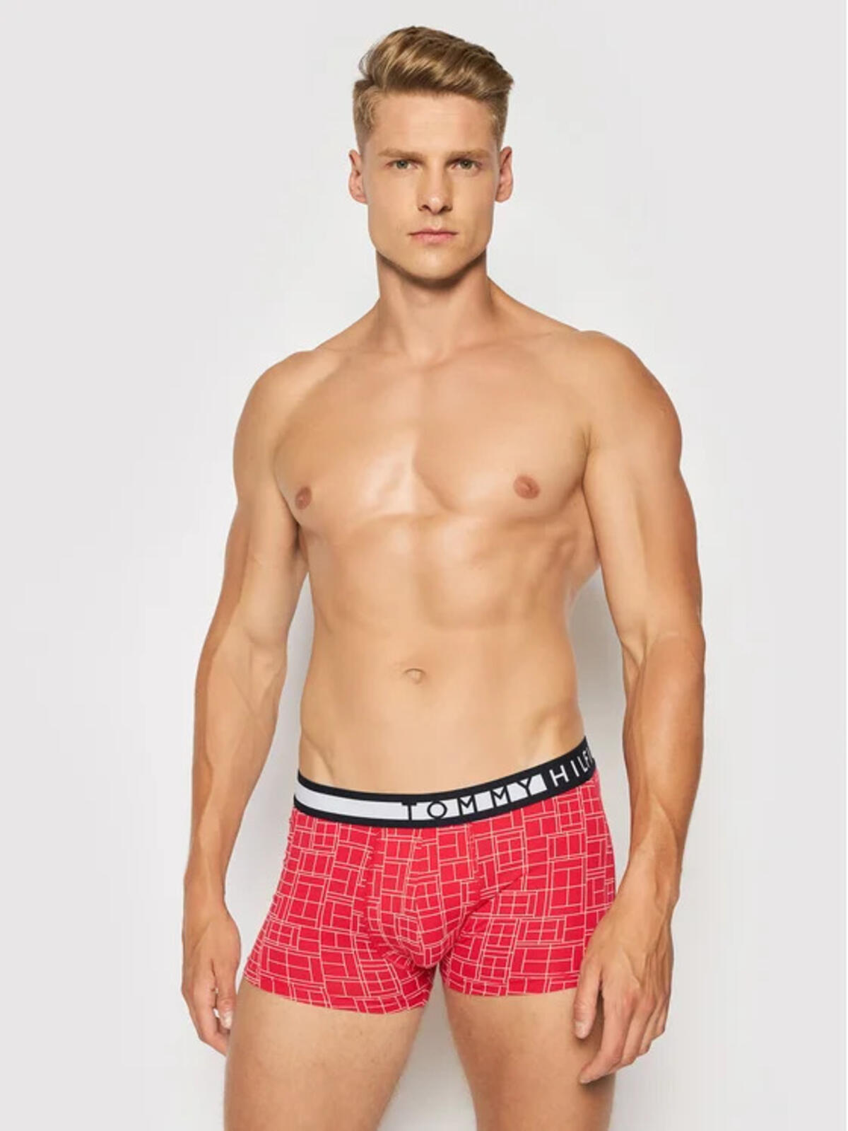 Tommy Hilfiger 3P TRUNK PRINT, 0TW Kırmızı 3'lü Erkek Boxer