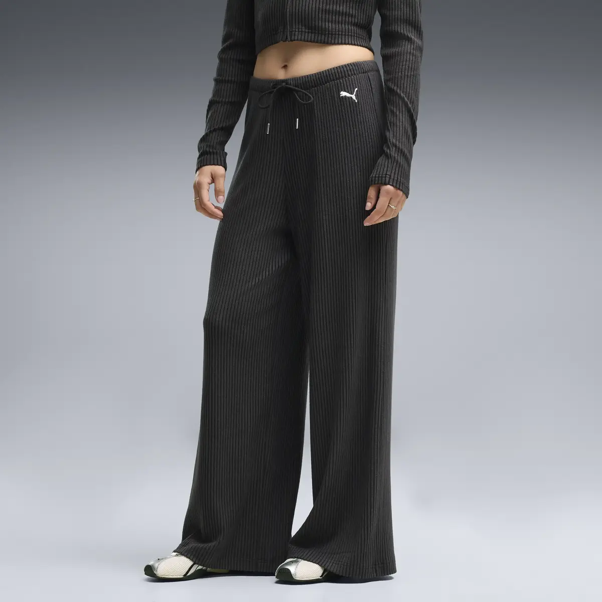 PUMA ESS Ribbed Pants Siyah Kadın Eşofman Altı