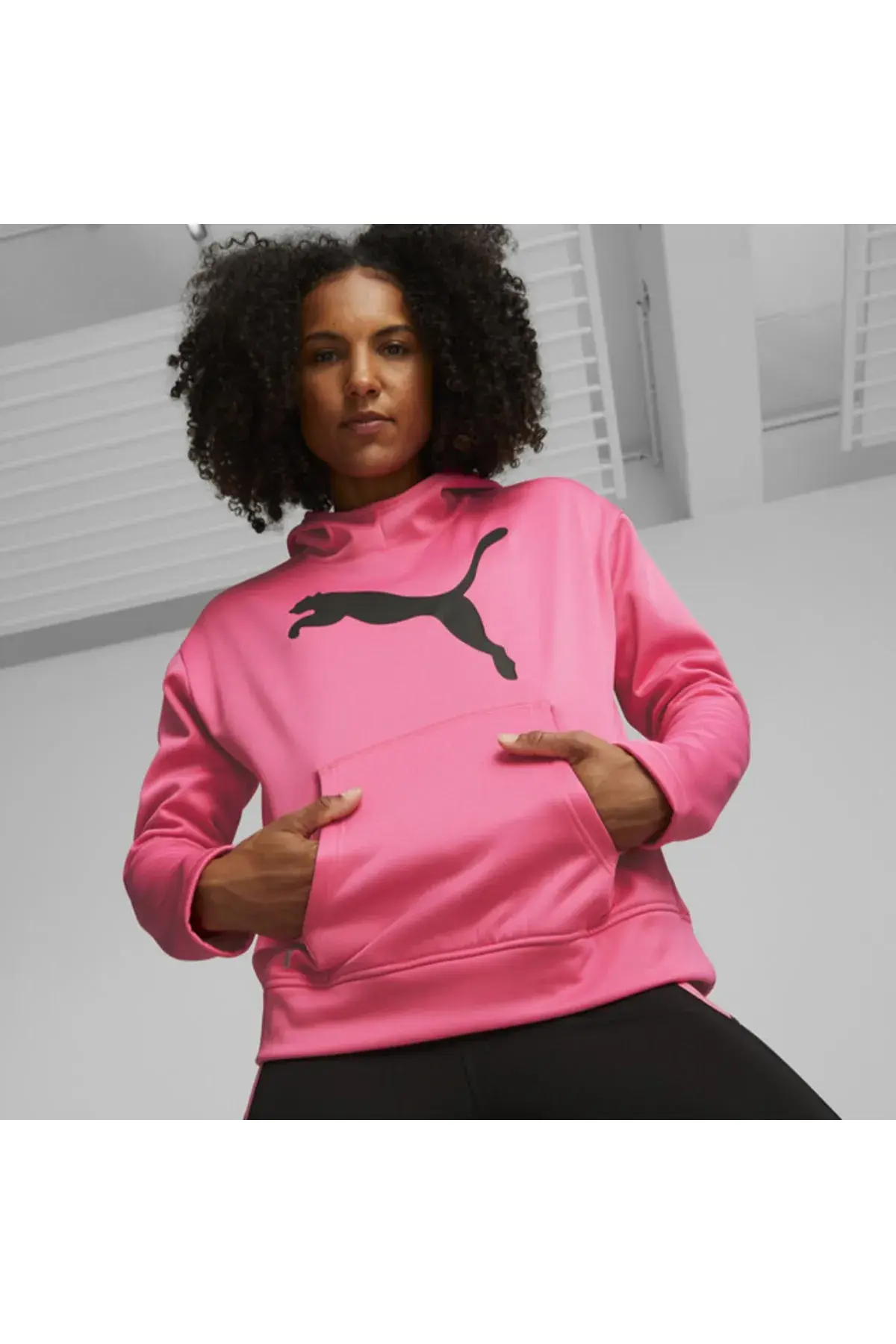 Puma Train Favorite Pwr Fleece Po Hoodie Pembe Kadın Koşu Ve Yürüyüş Hoodie