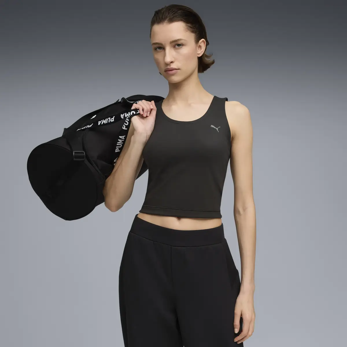 Puma W CLOUDSPUN TWIST TANK Siyah Kadın T-Shirt & Polo