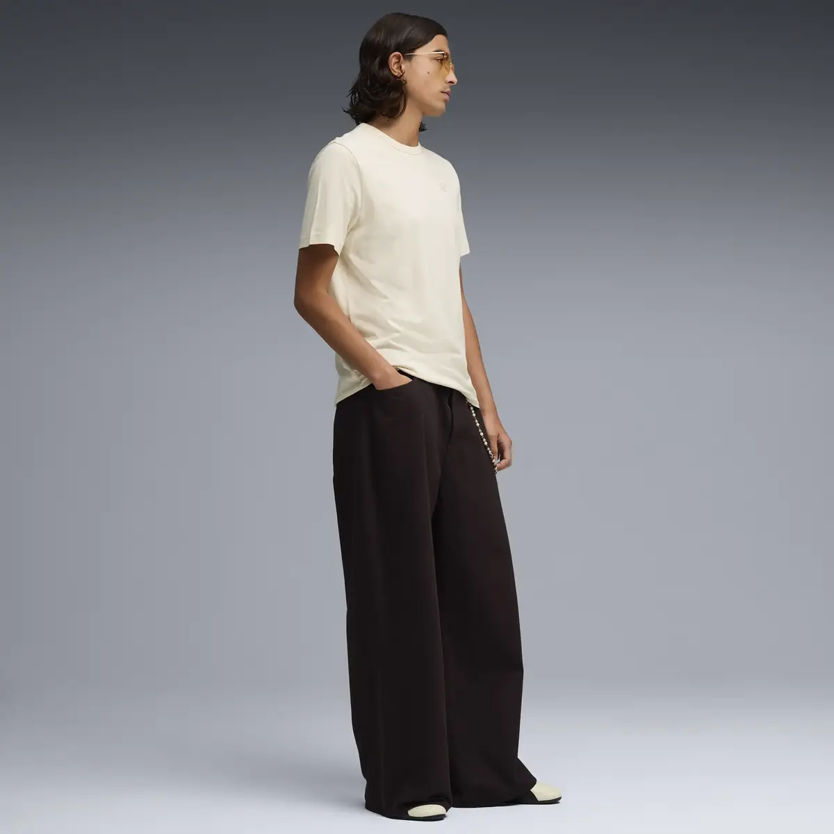 Puma ESS ELEVATED Tee TK M Krem Erkek T-Shirt