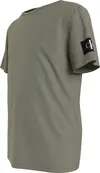 Calvin Klein BADGE RIB FITTED TOP Erkek Gri T-Shirt