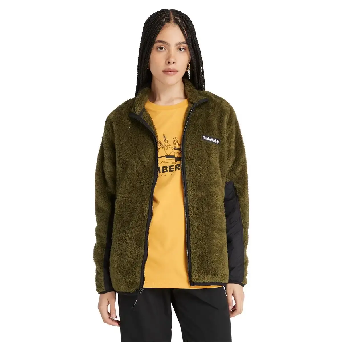 Timberland High Pile Fleece Jacket Yeşil Erkek Fermuarlı Üst