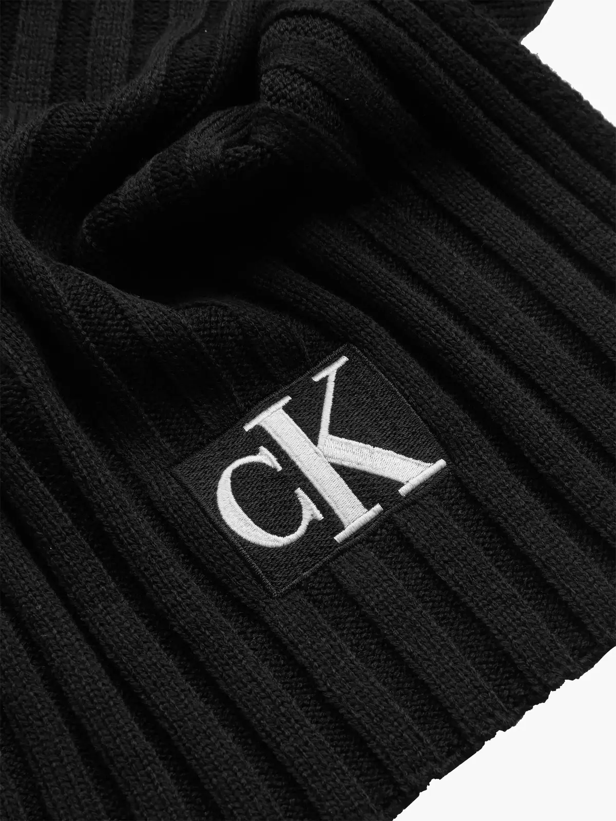 Calvin Klein MONOGRAM RIB SCARF Erkek Siyah Atkı