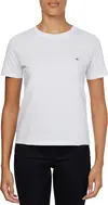 Calvin Klein SMALL CK C-NECK TOP Kadın Beyaz T-Shirt