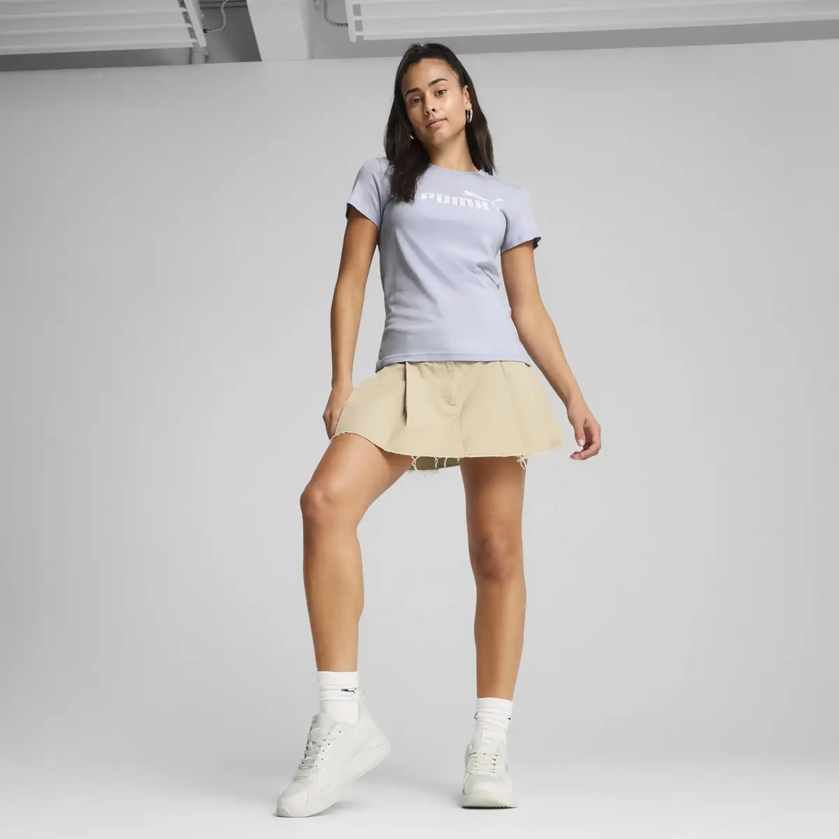 PUMA ESS No. 1 Logo Tee Mavi Kadın T-Shirt