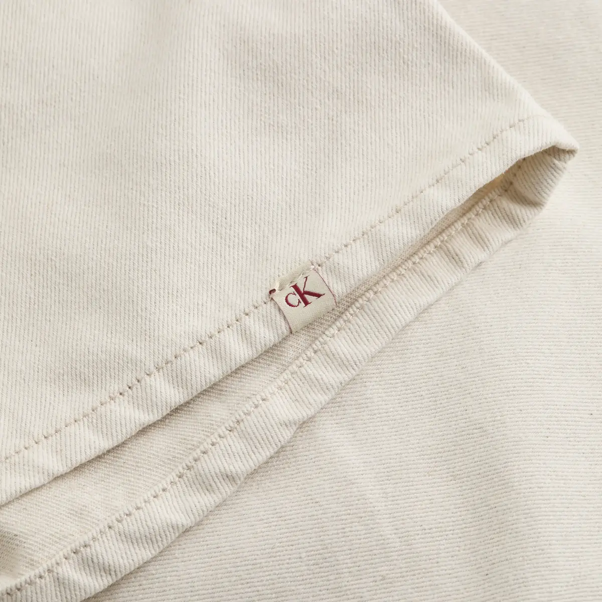 Calvin Klein ICONIC DENIM MINI DR, 1AA Beyaz Kadın Elbise-Etek