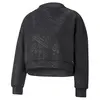 Puma Fashion Luxe Embossed Crew Siyah Kadın Crop Koşu / Performans Üst