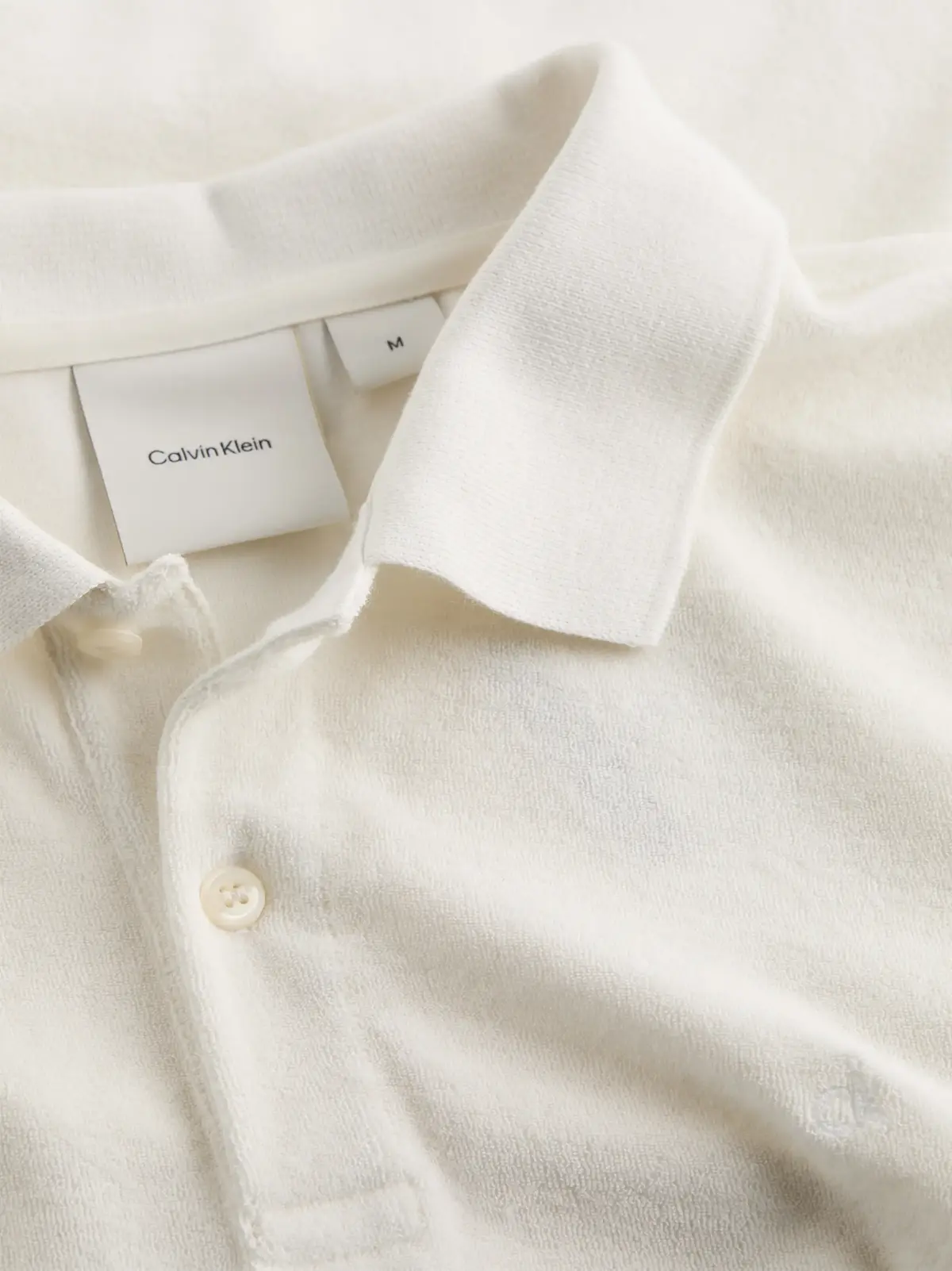 Calvin Klein TOWELLING POLO, YAS Krem Erkek T-Shirt & Polo