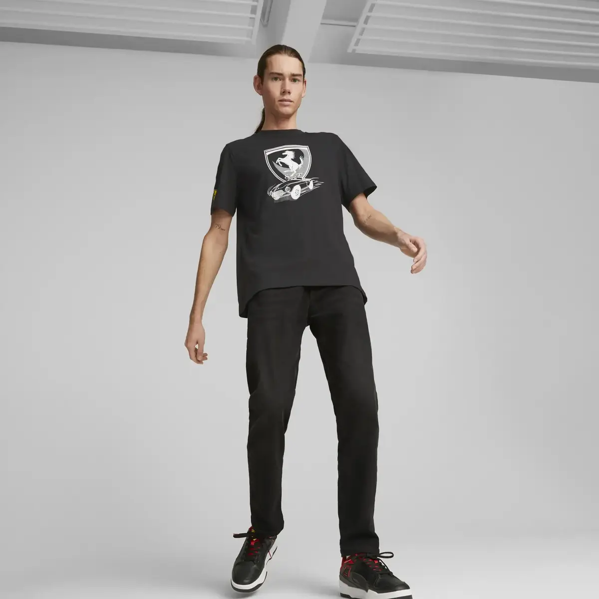 Puma Ferrari Race Big Shield Tee Siyah Erkek/Unisex T-Shirt