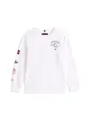 Tommy Hilfiger Multi-Badge Long Sleeve  Beyaz Erkek Çocuk T-Shirt
