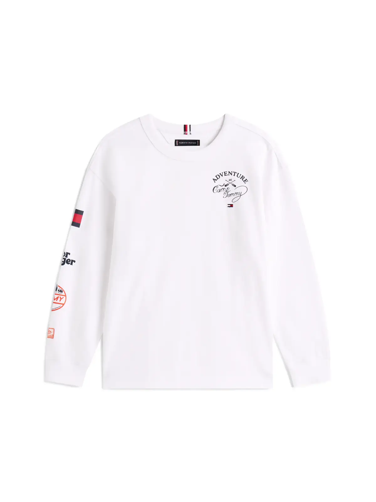 Tommy Hilfiger Multi-Badge Long Sleeve  Beyaz Erkek Çocuk T-Shirt