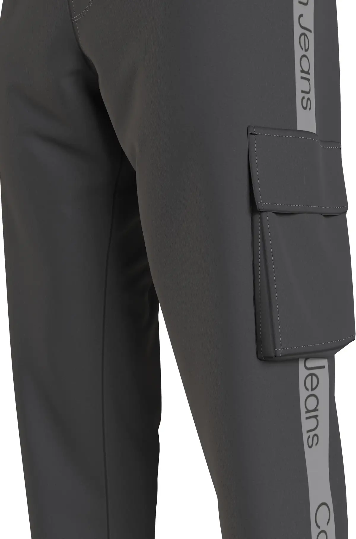 Calvin Klein LOGO TAPE CARGO HWK Erkek Antrasit Kargo Pantolonu