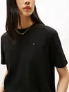 Tommy Hilfiger MODERN INTERLOCK BOX, BDS Siyah Kadın T-Shirt