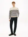 Tommy Hilfiger BRETON COTTON STRIPE, 0BP Krem Erkek Kazak