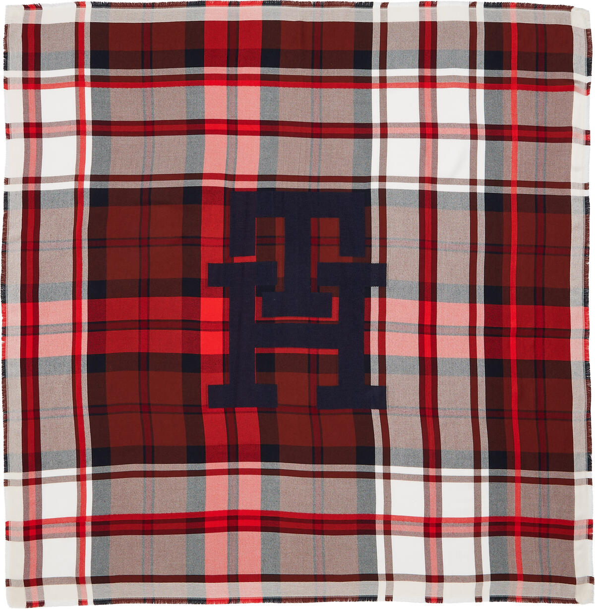 Tommy Hilfiger TOMMY CHECK LARGE SQ Kadın Kırmızı Atkı