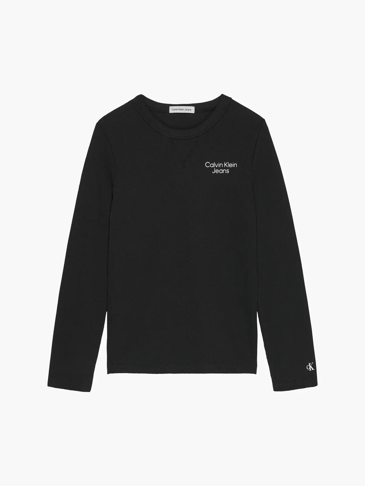Calvin Klein MODERN WAFLE TOP LS Erkek Siyah T-Shirt