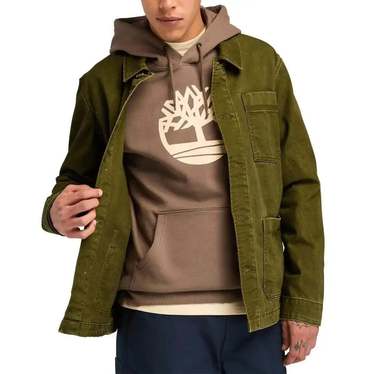 Timberland KEMPSHIRE Washed Canvas Chore Jacket Yeşil Erkek Ceket & Fermuarlı Üst