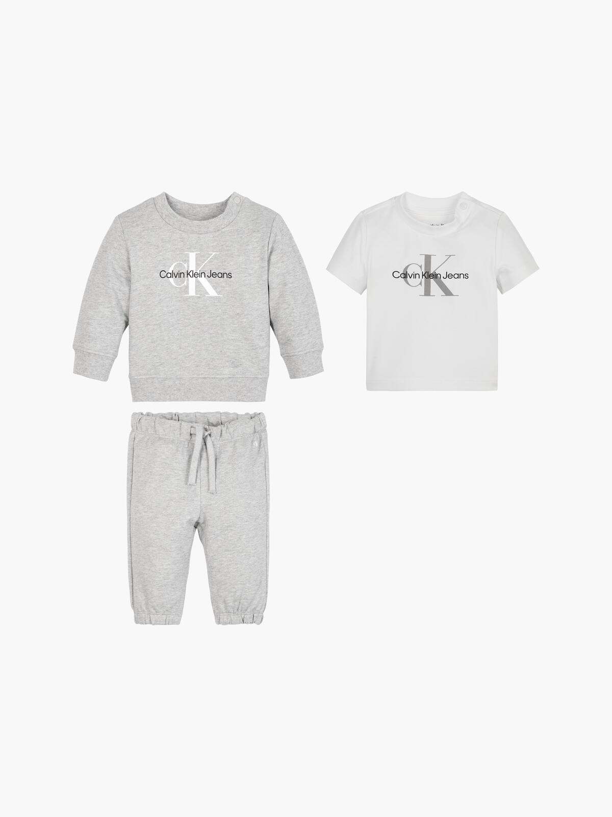 Calvin Klein MONOGRAM STARTER GIF Bebek Krem Eşofman Takımı