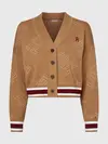 Tommy Hilfiger ALL OVER MONOGRAM V- Kadın Kahverengi Kazak