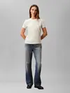 Calvin Klein SS MONOGRAM CREW TEE, P4P, XS Krem Kadın T-Shirt