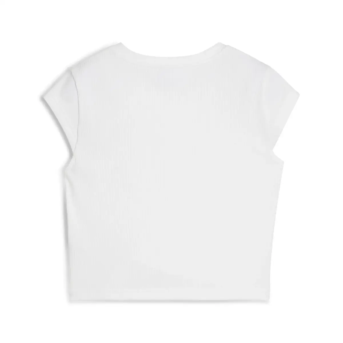 PUMA WARDROBE ESS Ribbed Baby Tee Beyaz Kadın Crop