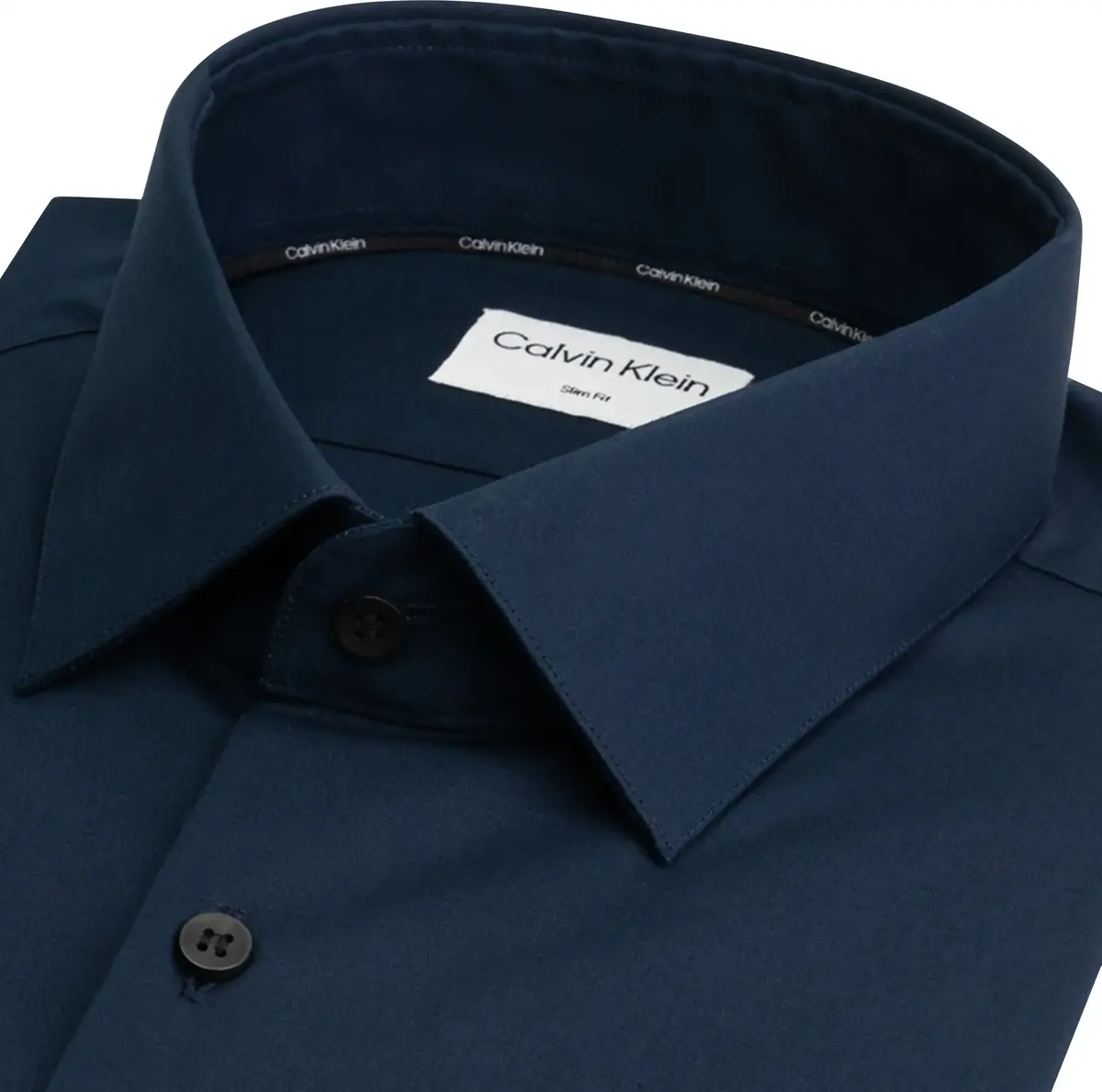 Calvin Klein POPLIN STRETCH SLIM Erkek Lacivert Gömlek