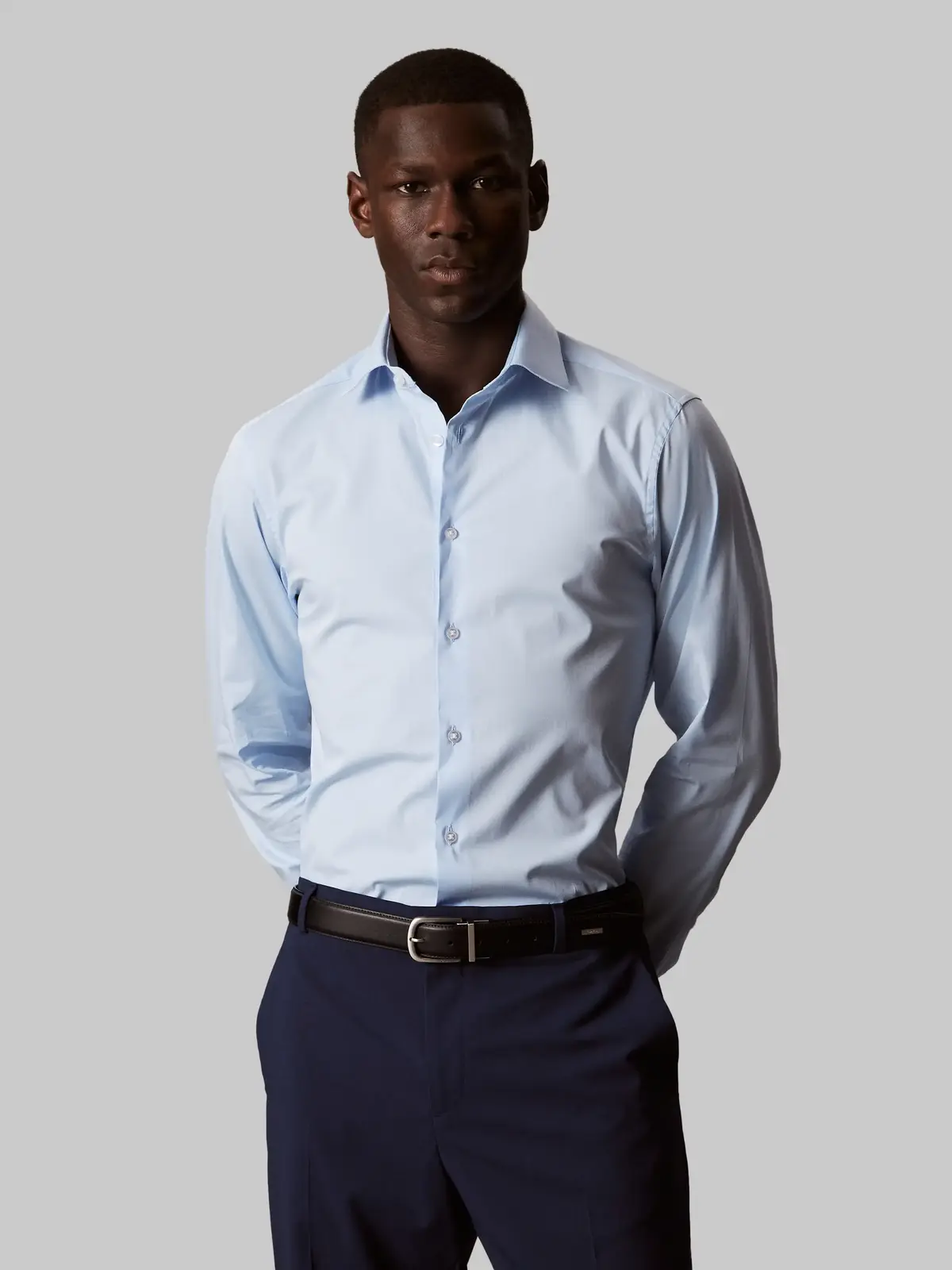 Calvin Klein REG ESNTL POPLIN STR Regular Fit Mavi Erkek Gömlek