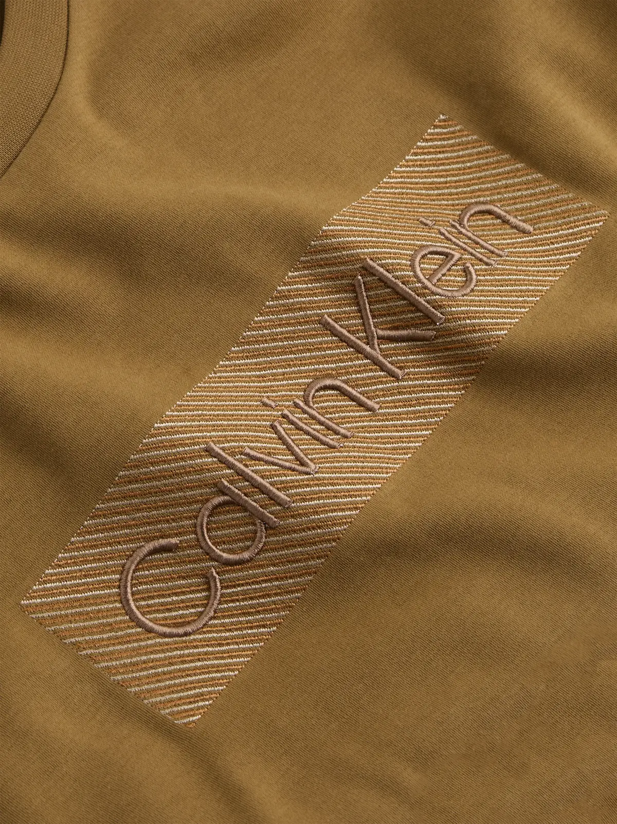 Calvin Klein TEXTURED EMBROIDERY, GYM Kahverengi Erkek T-Shirt & Polo