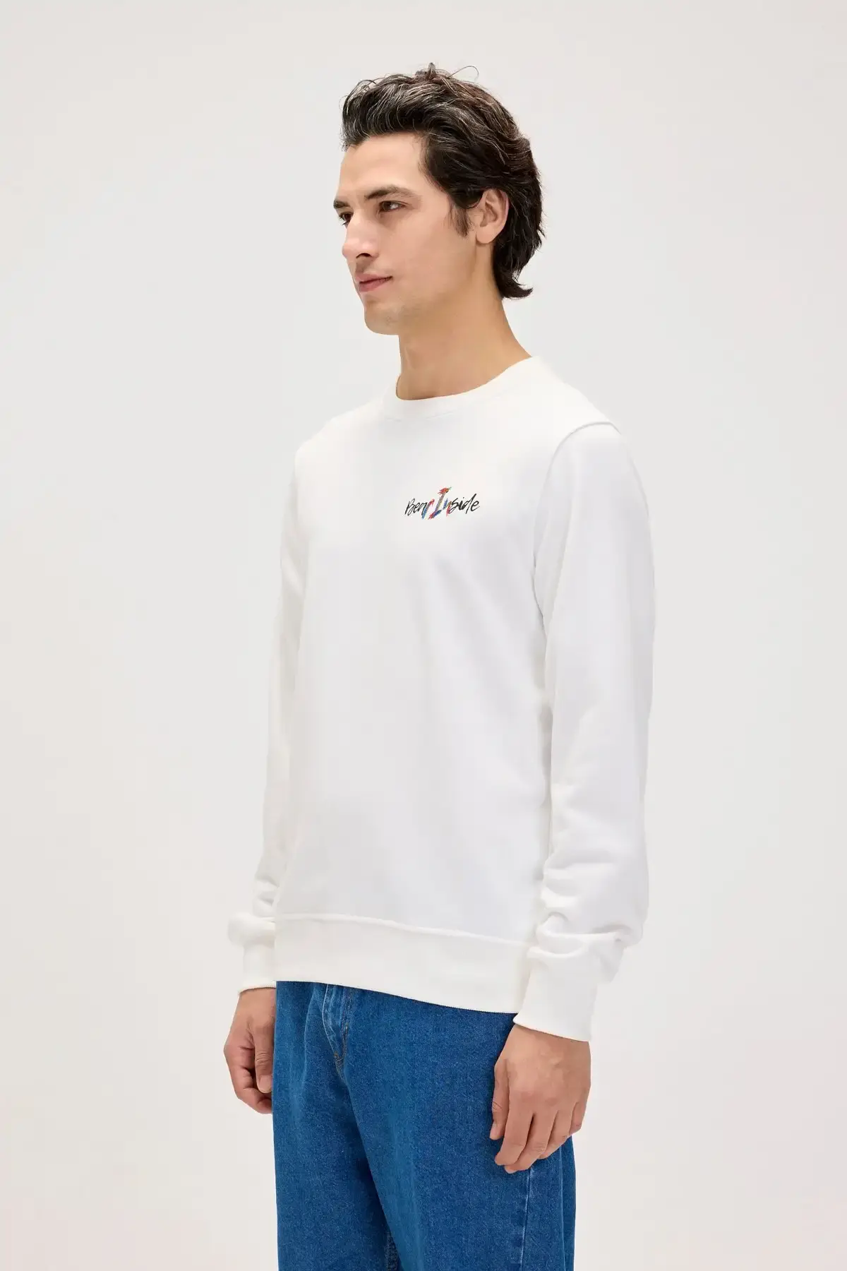 BAD BEAR SPLASHY CREWNECK Erkek Beyaz Sweatshirt