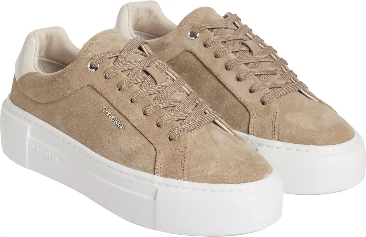 Calvin Klein FLATFORM CUP LACE UP, 0HP Kahverengi Kadın Spor Ayakkabı & Sneaker