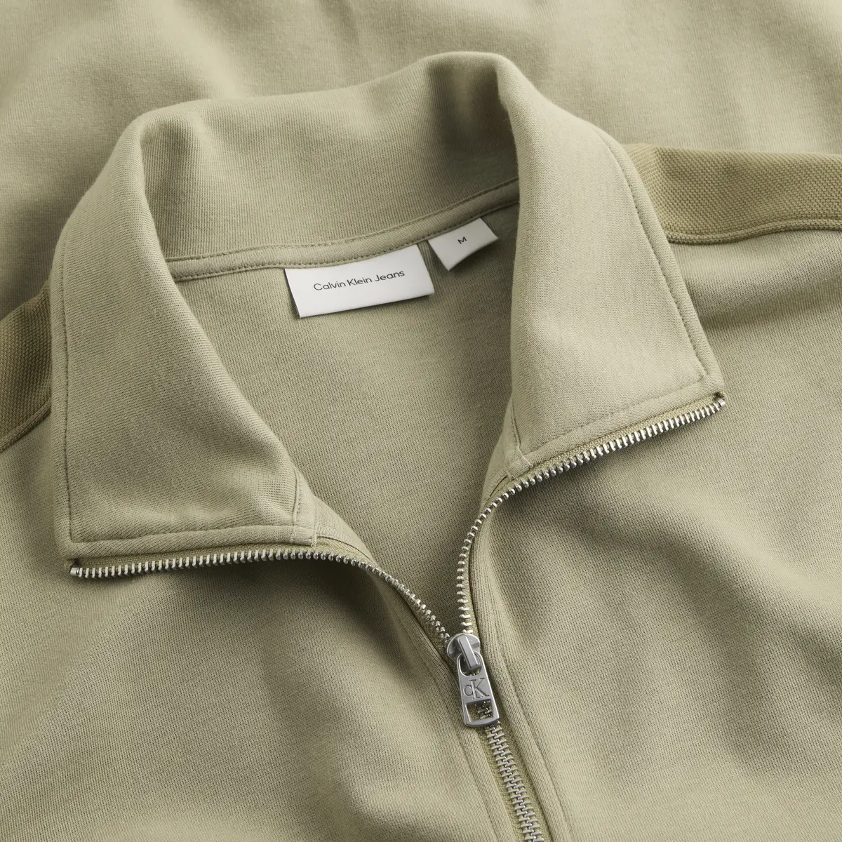 Calvin Klein LOGO TAPE ZIP THROUG, HI0 Bej Erkek Sweatshirt