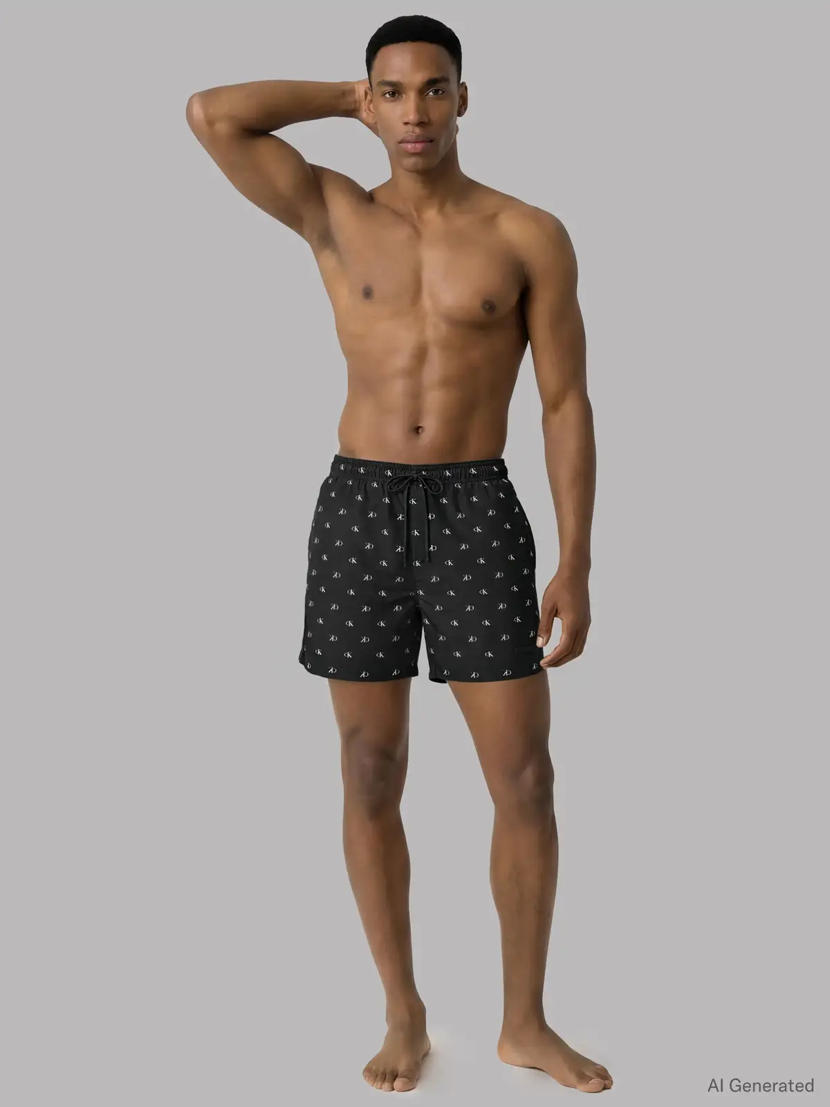 Calvin Klein SHORT DRAWSTRING COV Siyah Erkek Logolu Deniz Şortu