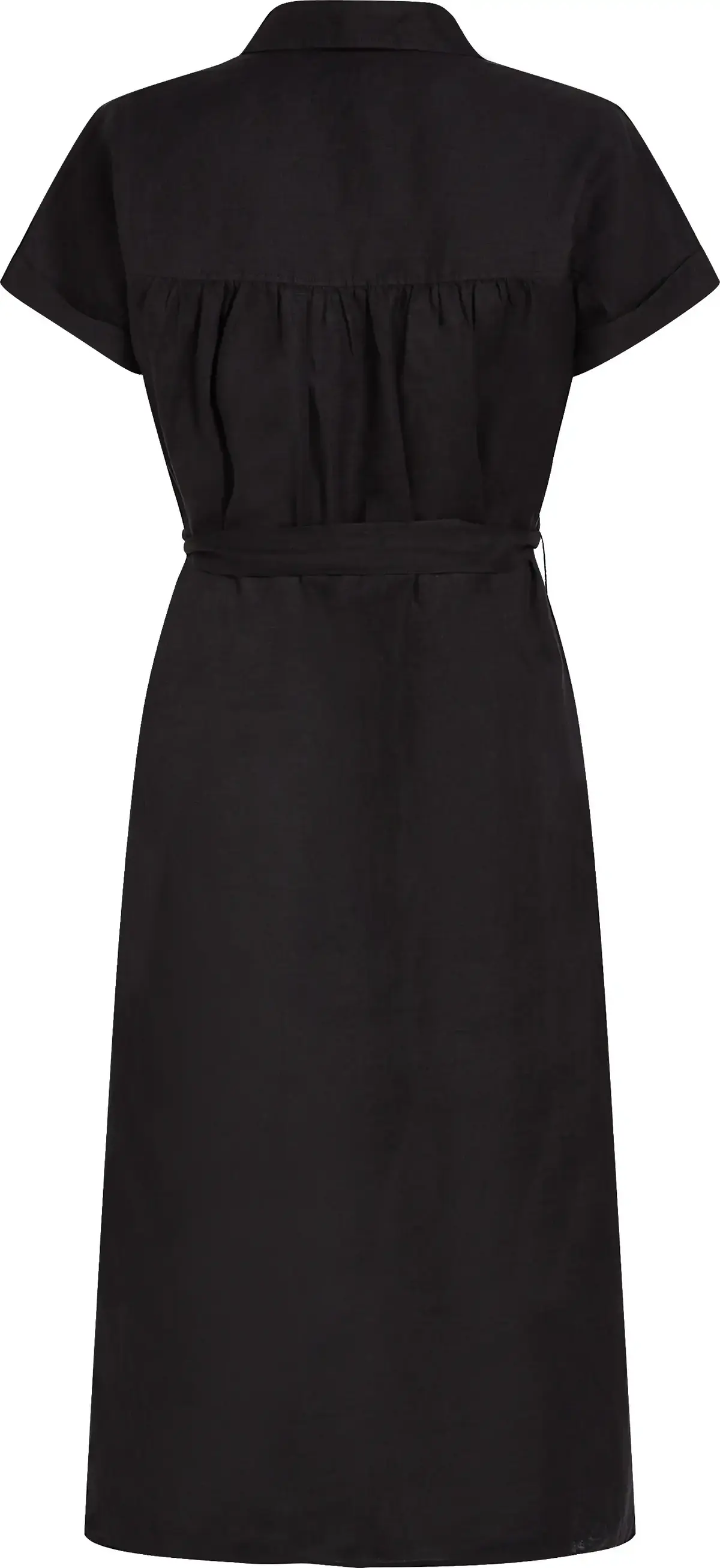 Tommy Hilfiger ESS LINEN S/S MIDI S, BDS Siyah Kadın Elbise-Etek