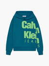 Calvin Klein BLOWN-UP LOGO FLEECE Erkek Yeşil Hoodie