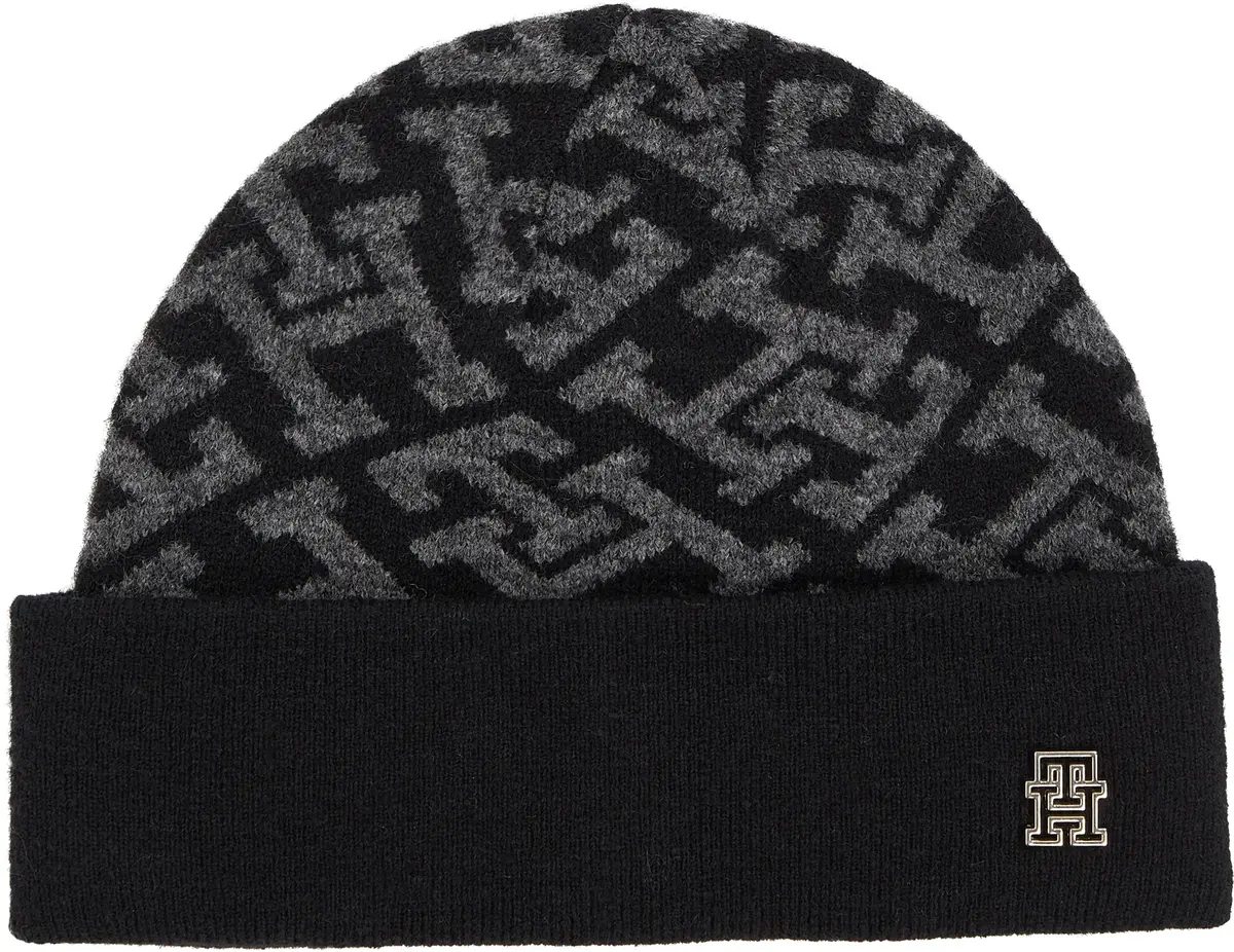 Tommy Hilfiger MONOGRAM ALL OVER BE Kadın Siyah Bere
