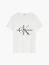 Calvin Klein PALM MONOGRAM LOGO T Erkek Beyaz T-Shirt