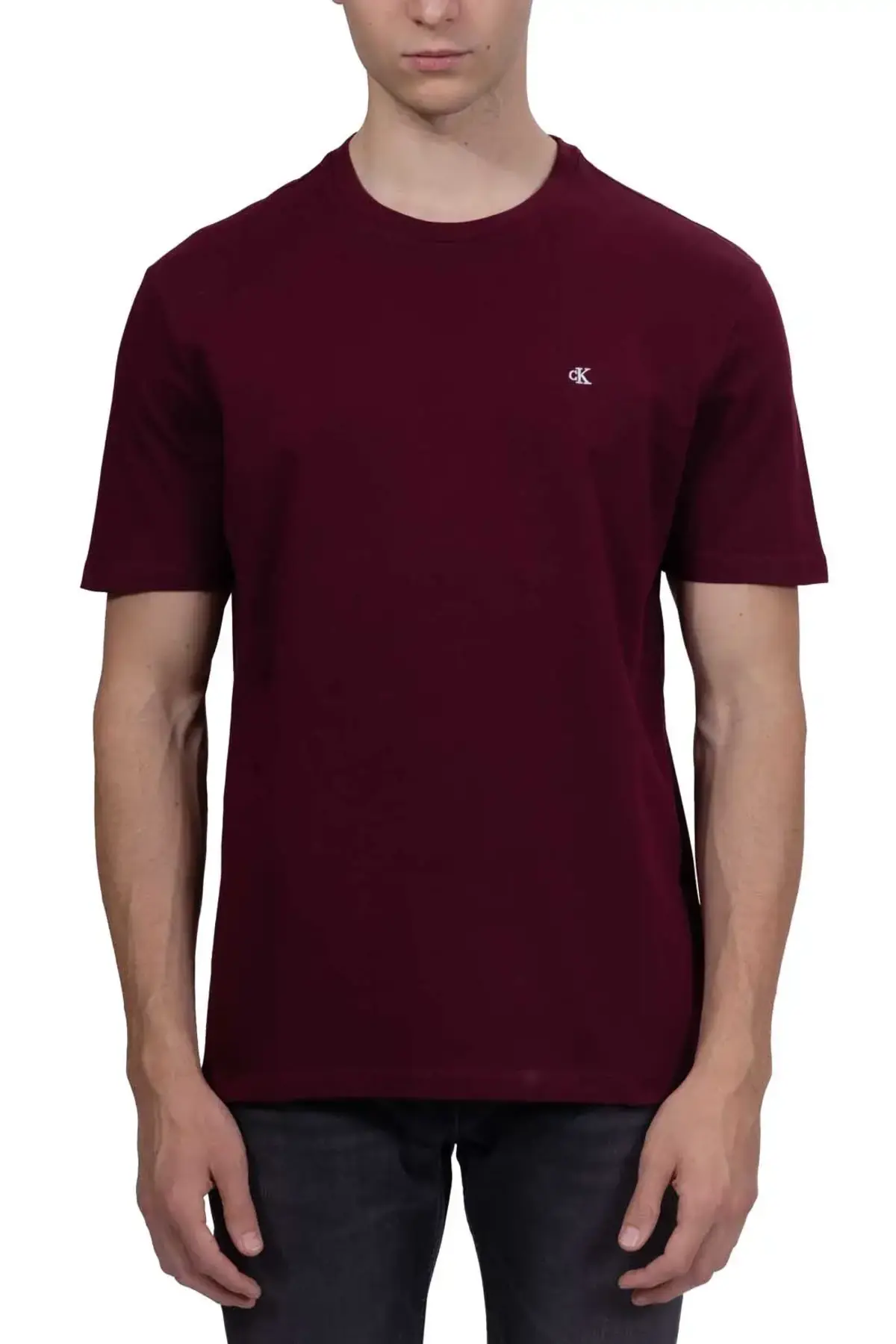 Calvin Klein SS SMOOTH CTTN SOLID CREWNK TEE Bordo Erkek Tişört