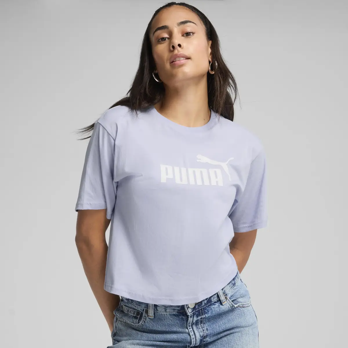 PUMA ESS Cropped No. 1 Logo Tee Mavi Kadın Crop